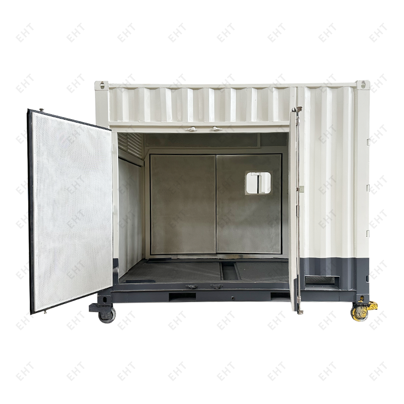 Custom na 12-ft air compressor enclosure na may oil-water collection system