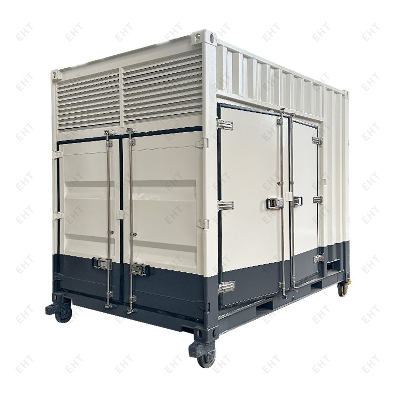 Custom na 12-ft air compressor enclosure na may oil-water collection system